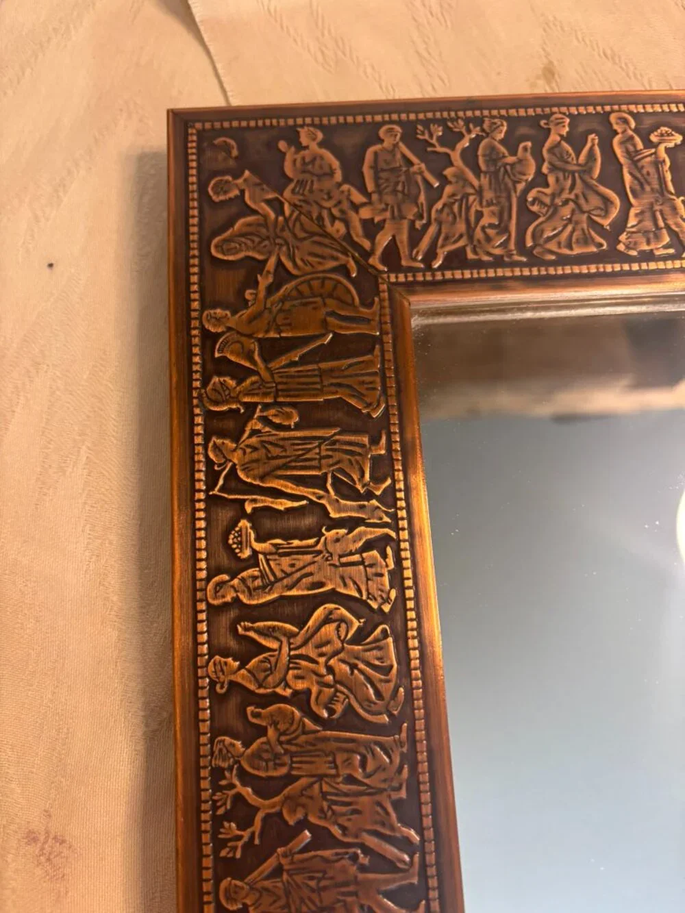 VTG Roman Greek Relief Frame Mirror Classical Antiquity Gallery Wall